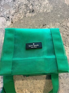 NWOT kate spade picnic Green Mesh Tote with Logo Patch